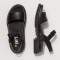 Sandales en cuir et semelle ultra confort - Noir - art