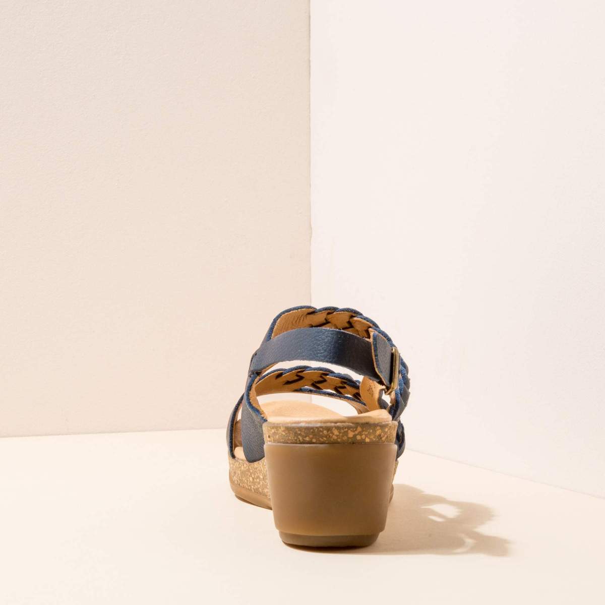 Sandales compensées en cuir à lanière tressée - El naturalista