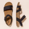 Sandales confortables plates en cuir ultra confort - Noir - El naturalista