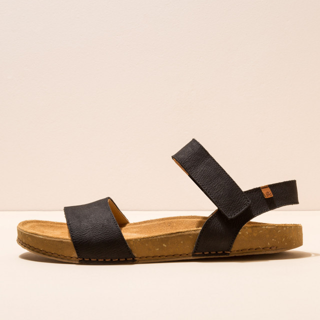 Sandales plates en cuir ultra confort - Noir - El naturalista