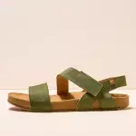 Sandales plates en cuir à scratch et semelles ergonomiques - El naturalista