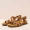 Sandales confortables plates en cuir à semelles ultra confort - Cuivre - El naturalista