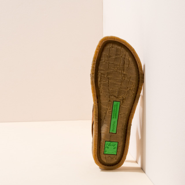 Sandales confortables plates en cuir à semelles ultra confort - Cuivre - El naturalista