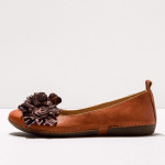 Ballerines femme en cuir mat et fleurs cuir - Neosens
