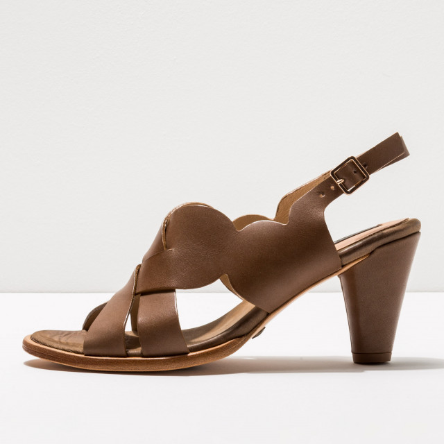 Sandales talon et tige tress e en cuir Femme Neosens Elorell