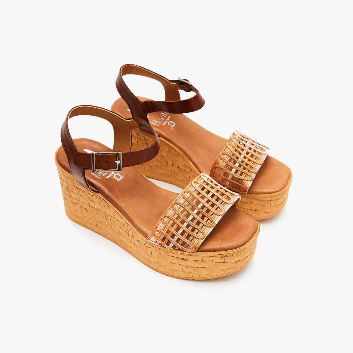 Sandales Semelle Liege Femme Sandales compensées en cuir à semelles en liège pour Femme Marila | Elorell