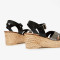 sandales compensées en cuir grainé et semelles en raphia - Marila