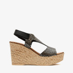 Sandales compensées en cuir grainé et motifs incrustés - Marila