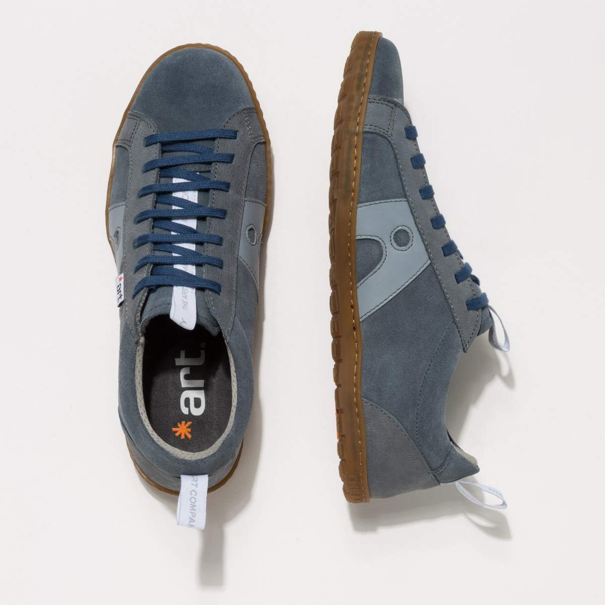 Baskets cuir et daim - art