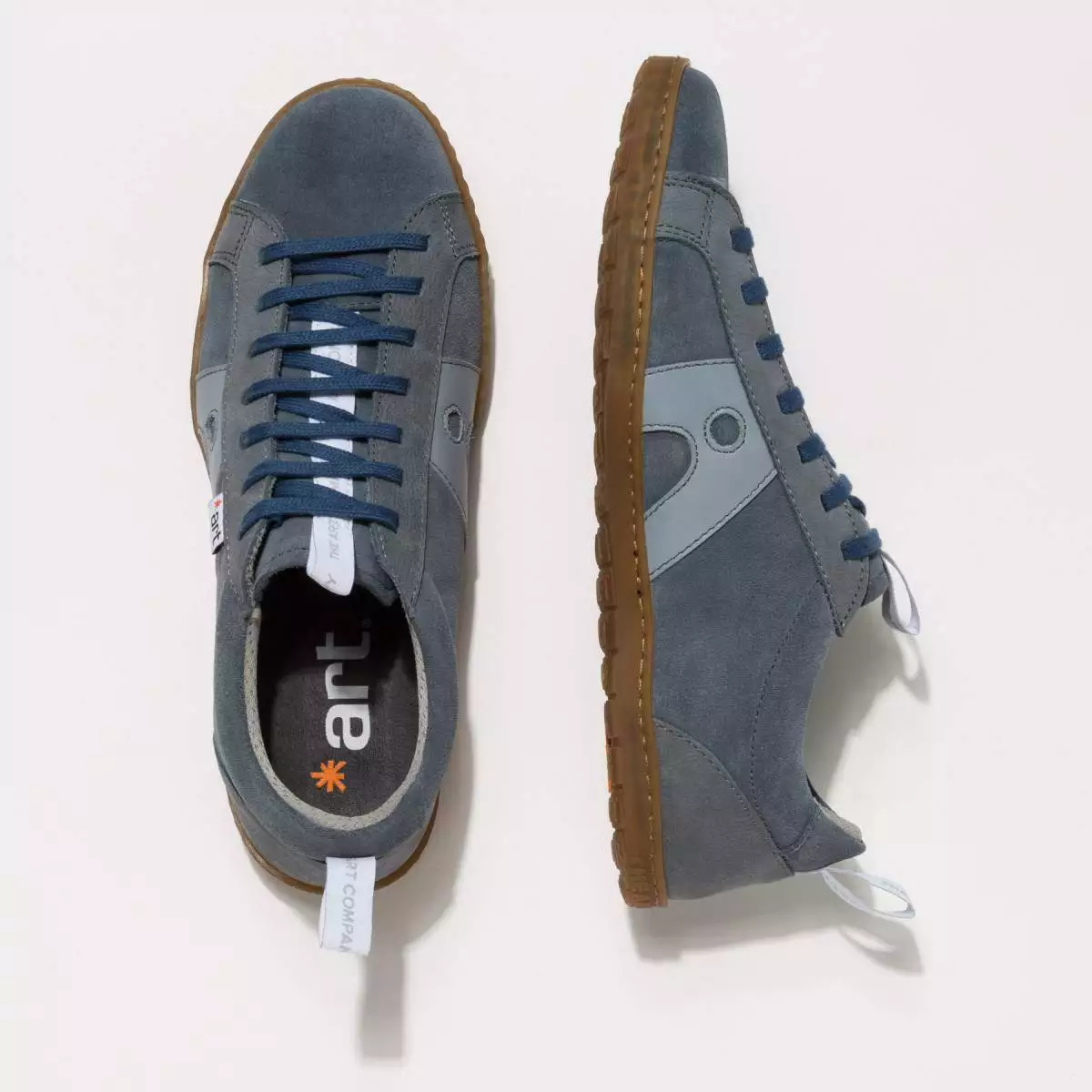 Baskets cuir et daim - art