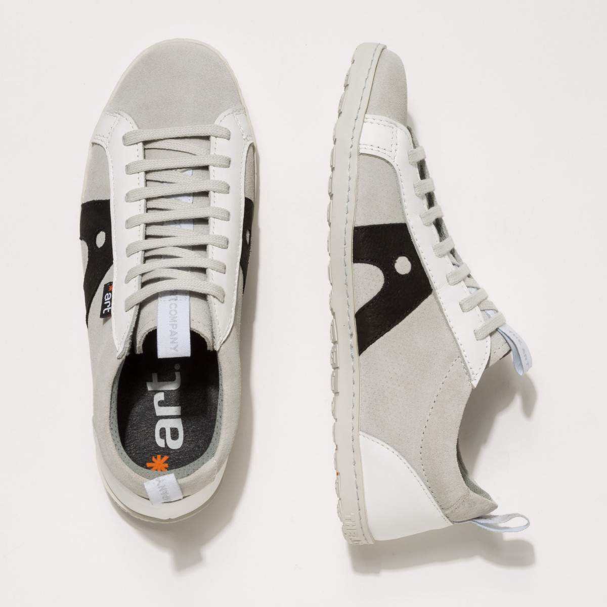 Baskets cuir et daim - art