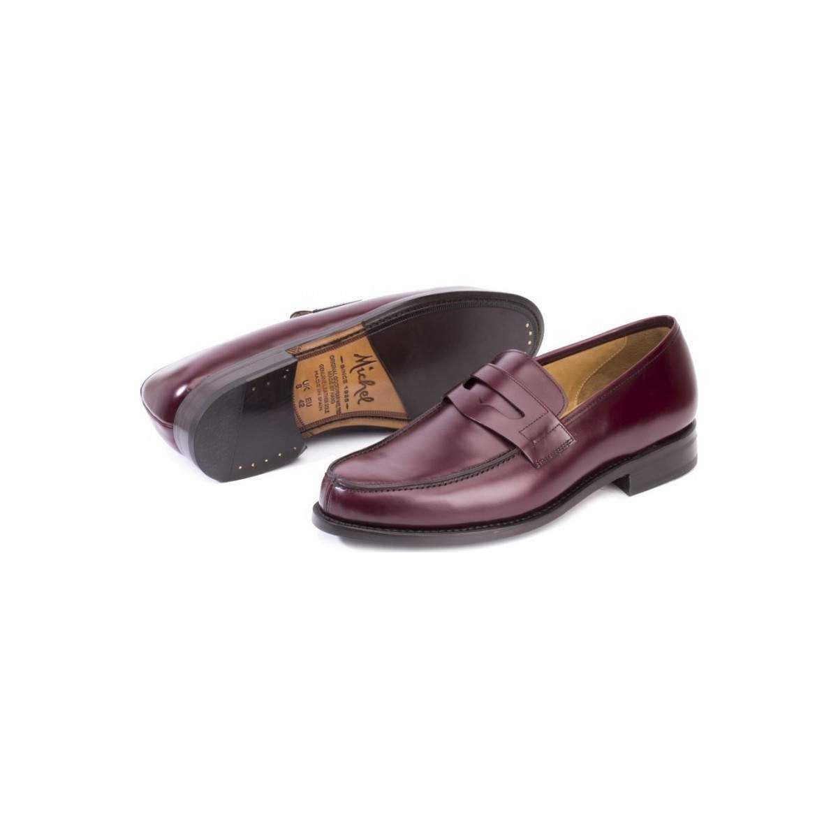 Mocassins homme en cuir - Bordeaux - michel