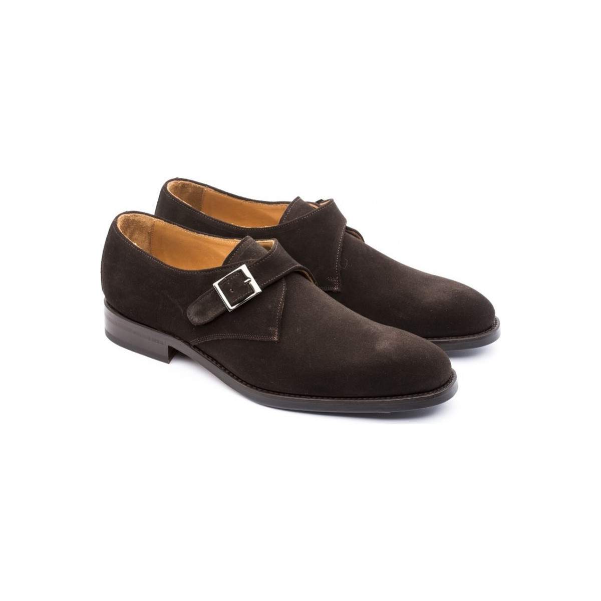 Chaussures à boucle homme en daim - Marron - michel