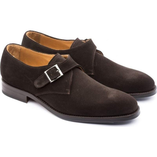 Chaussures à boucle homme en daim - Marron - michel