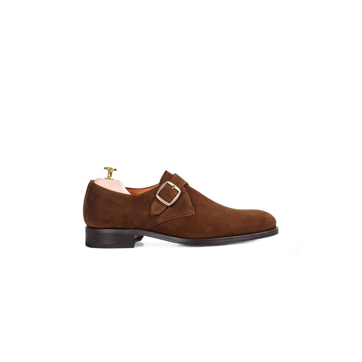 Chaussures à boucle homme en daim - Marron - michel