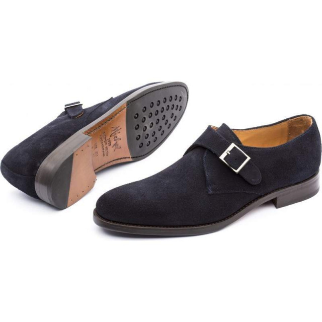 Chaussures à boucle homme en daim - Bleu - michel