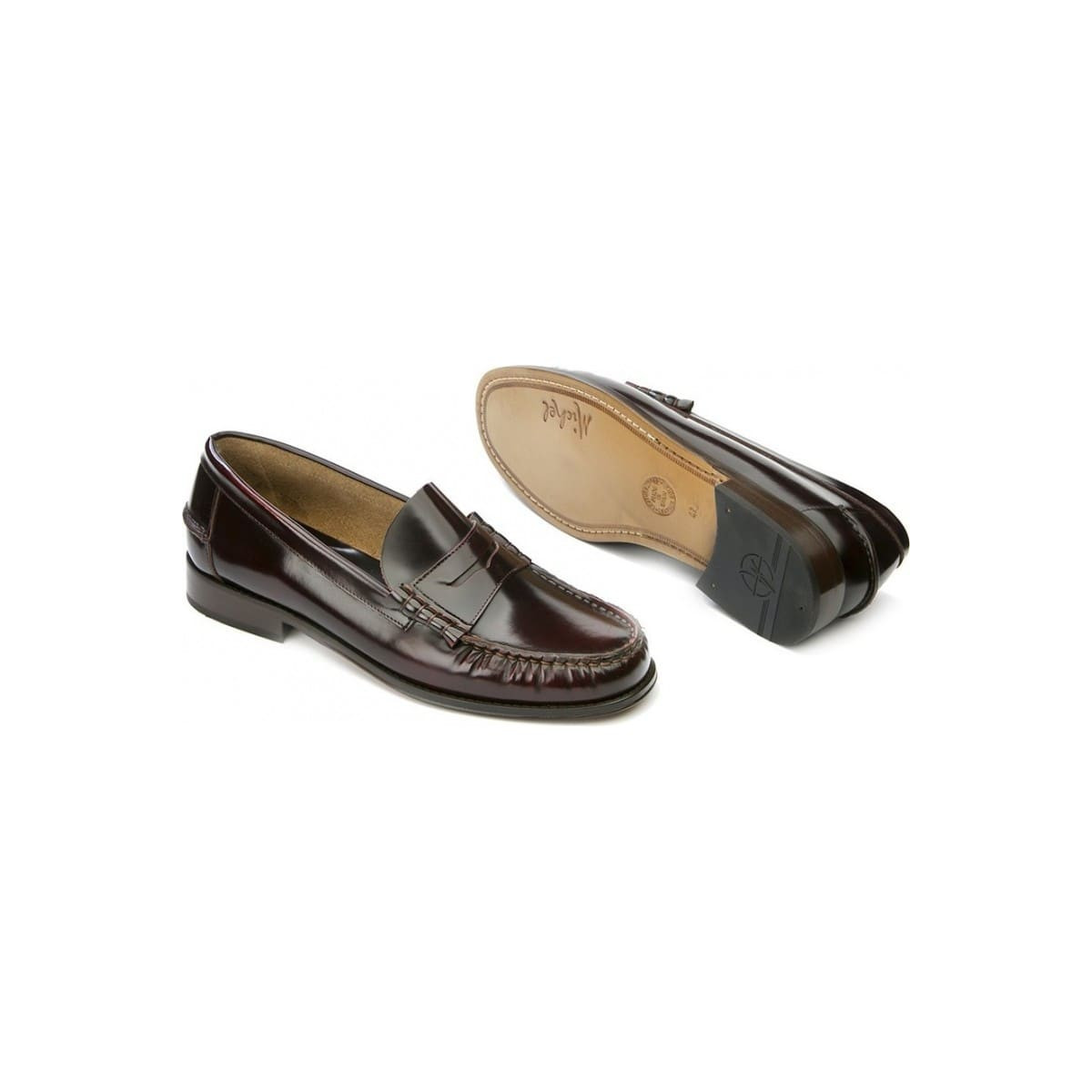 Mocassins homme en cuir verni - Bordeaux - michel