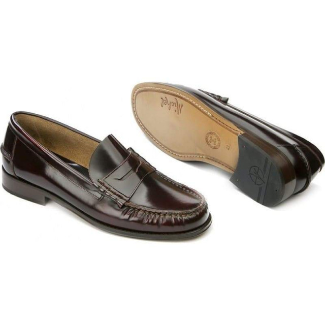 Mocassins homme en cuir verni - Bordeaux - michel