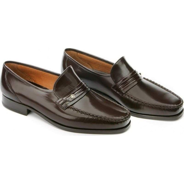 Mocassins homme en cuir brillant - Marron - michel