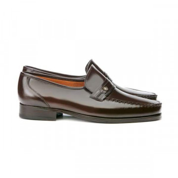 Mocassins homme en cuir brillant - Marron - michel