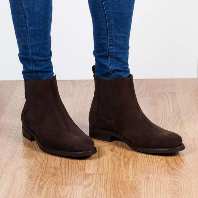 Chelsea boots homme en daim chocolat Homme - michel