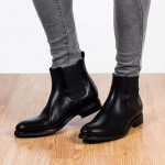 Chelsea boots homme en cuir lisse noir - Noir - michel