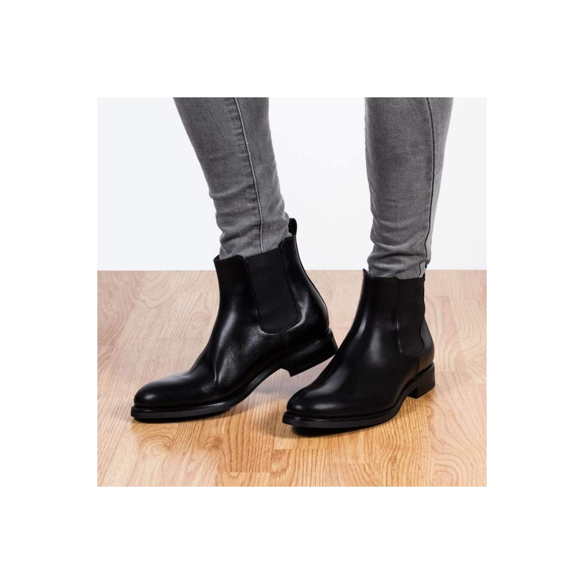 Chelsea boots homme en cuir lisse noir - Noir - michel