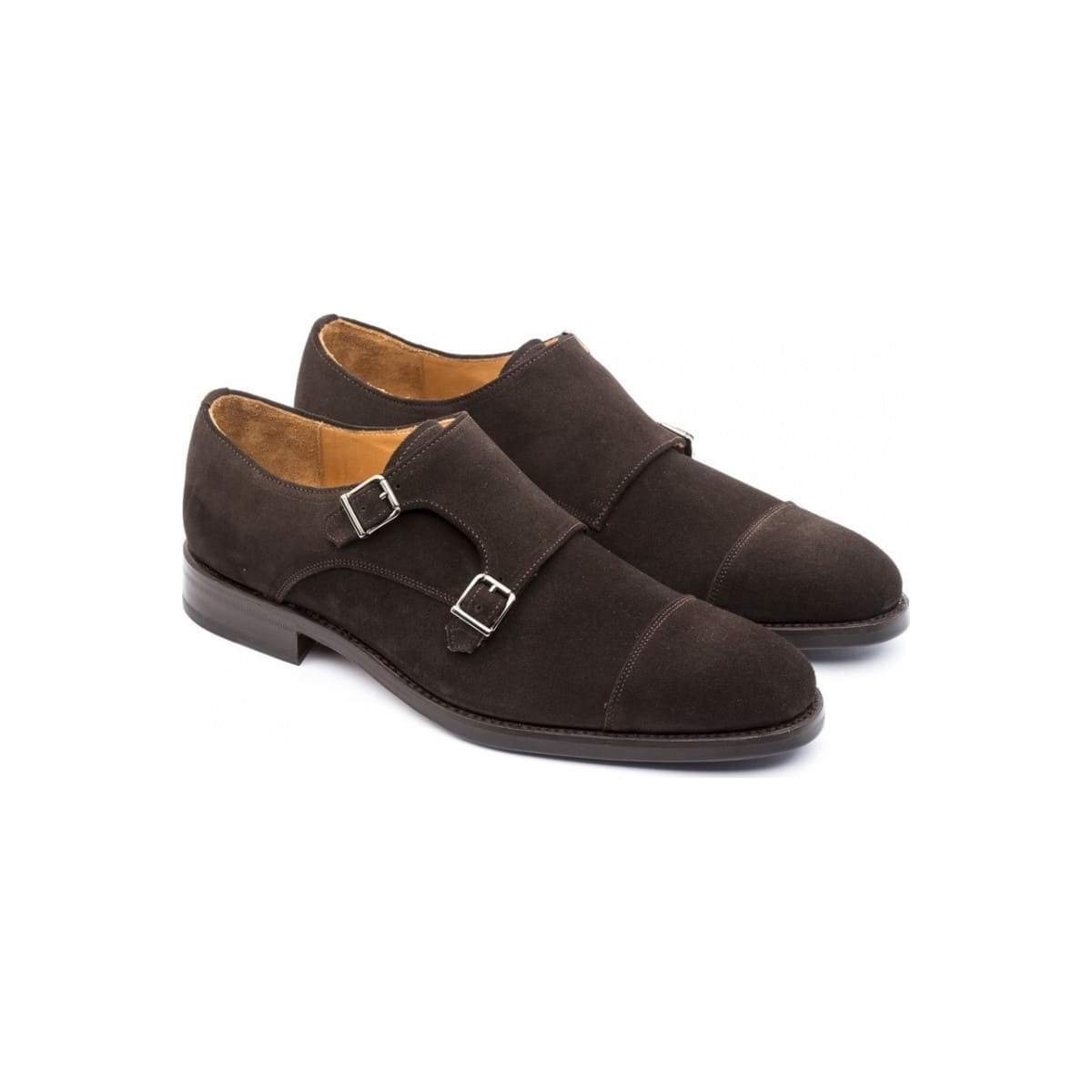 Chaussures double boucle homme en daim - Marron - michel