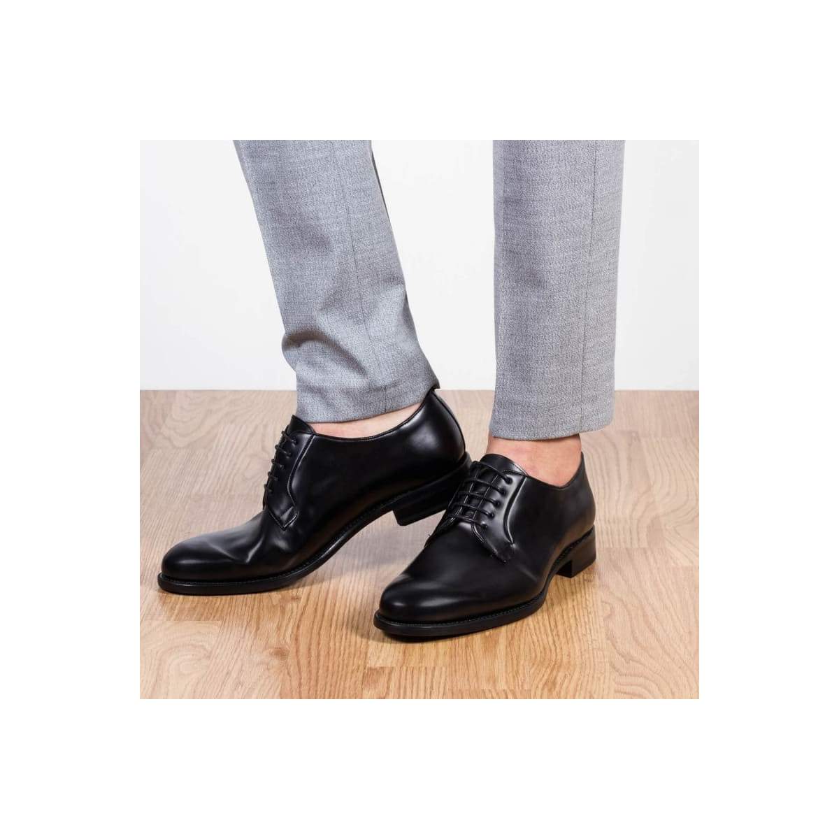 Derbies homme en cuir lisse - Noir - michel