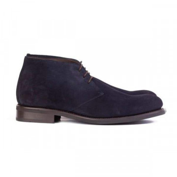 Bottines homme à lacets en cuir - Bleu - michel