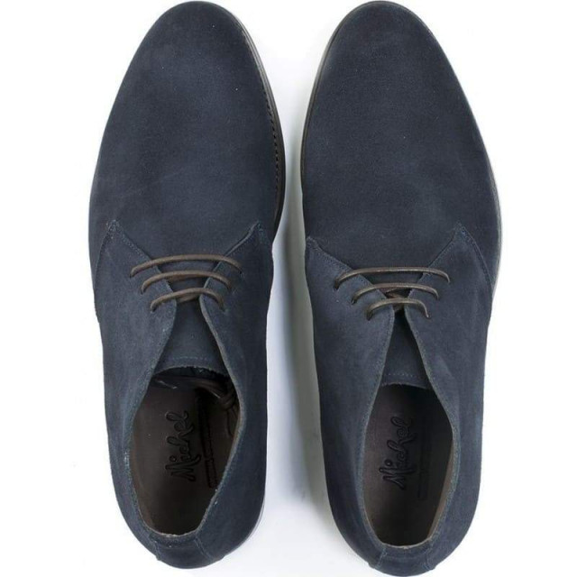 Bottines homme à lacets en cuir - Bleu - michel