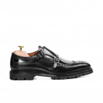 Chaussures double boucle homme en cuir à bout golf fleuri - michel