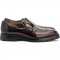 Chaussures double boucle homme en cuir à bout golf fleuri - Bordeaux - michel