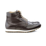 Bottines homme à lacets en cuir à bout golf fleuri - michel
