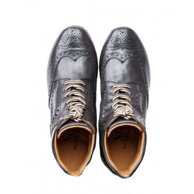 Chaussures homme cuir gris argent