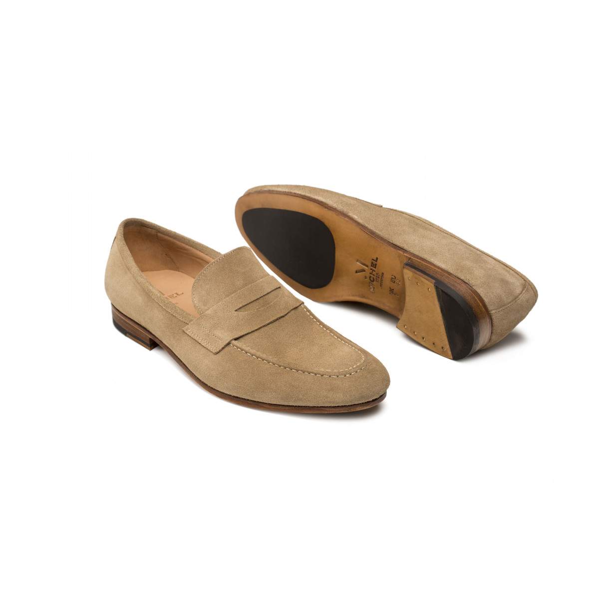 Mocassins homme en daim - Beige - michel