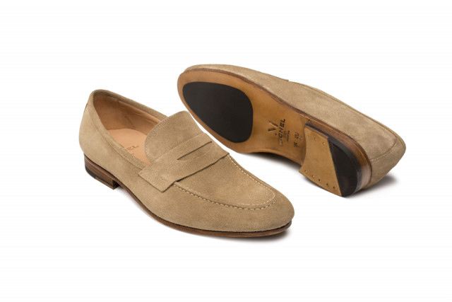 Mocassins homme en daim - Beige - michel