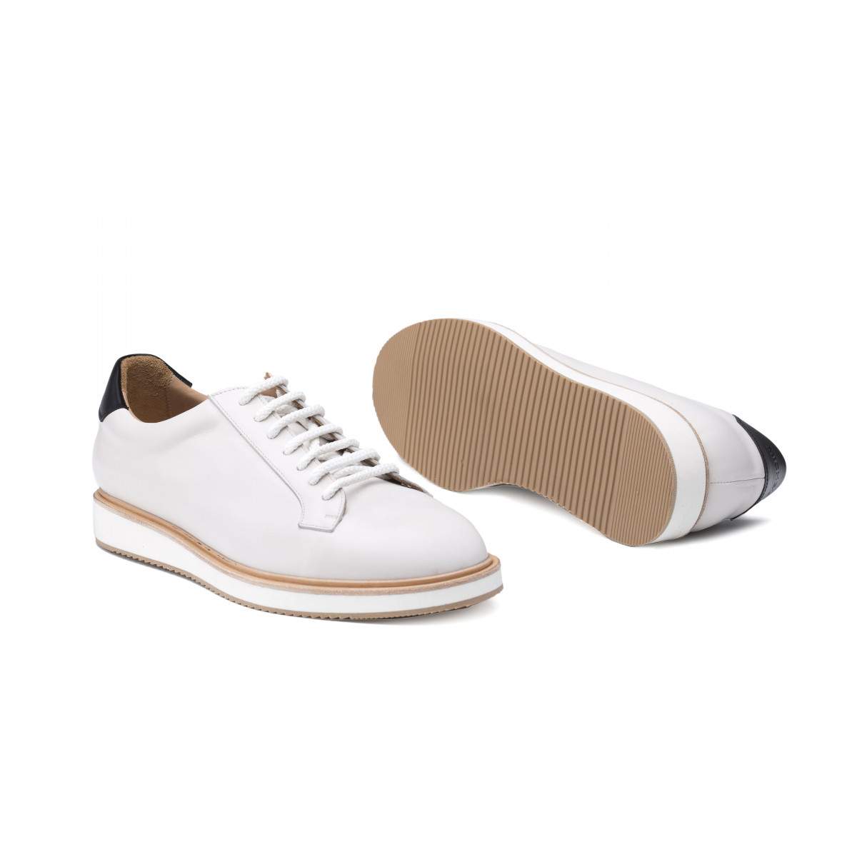 Baskets cuir homme - Blanc - michel