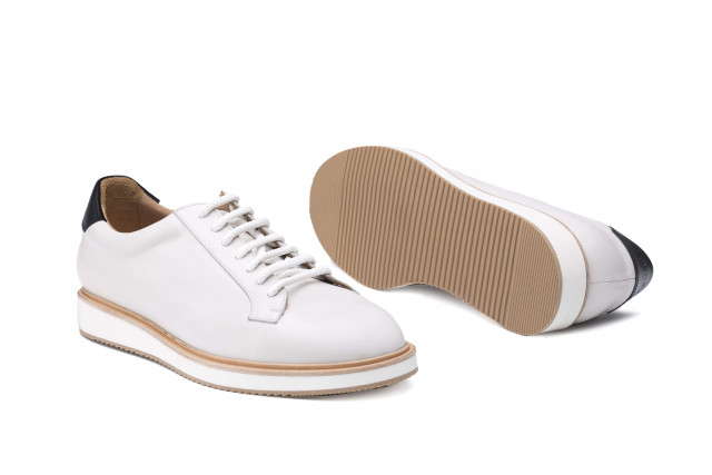 Baskets cuir homme - Blanc - michel