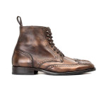 Bottines homme à lacets en cuir à bout golf fleuri - michel