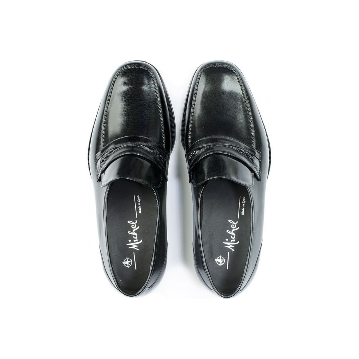 Mocassins homme en cuir noir brillant - Noir - michel