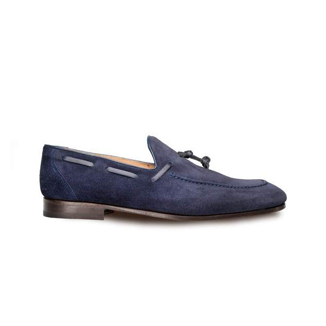 Mocassins homme en daim - Bleu - michel