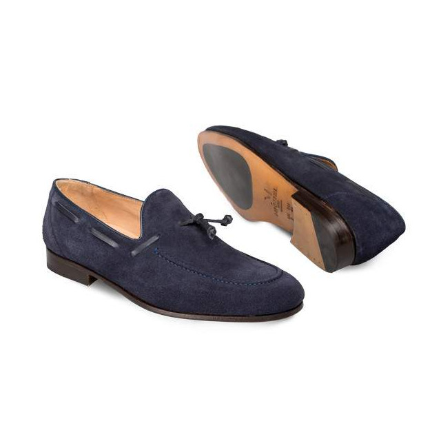 Mocassins homme en daim - Bleu - michel