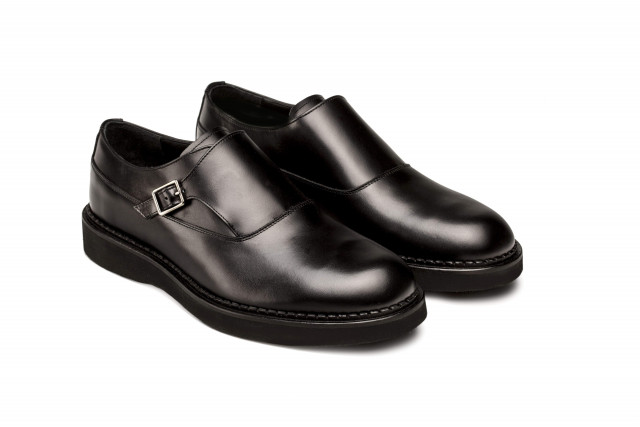 Chaussures à boucle homme en cuir lisse noir - Noir - michel