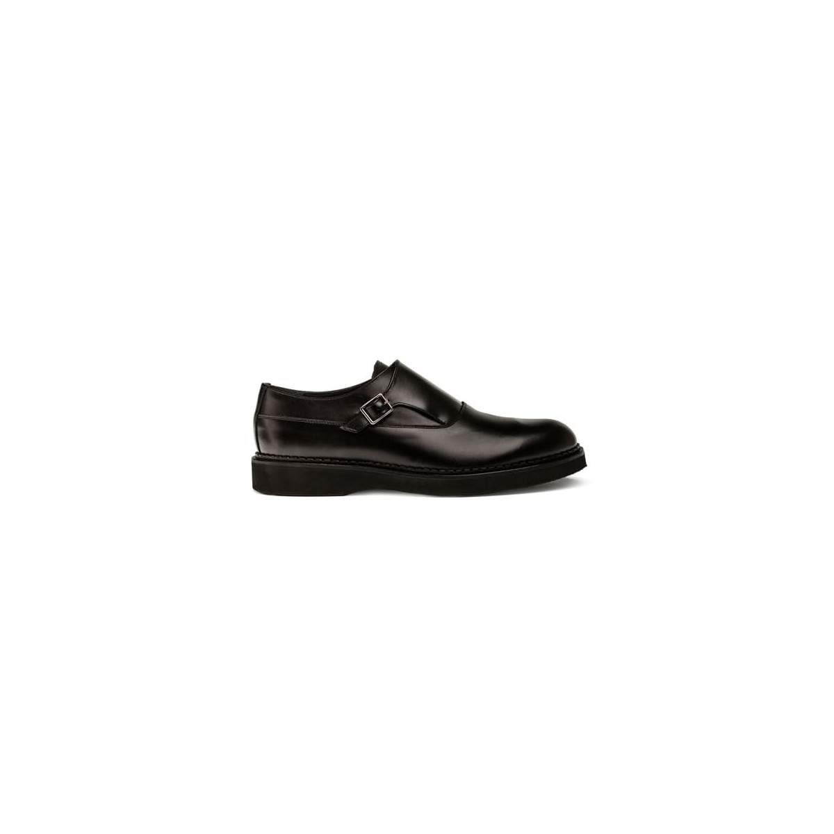 Chaussures à boucle homme en cuir lisse noir - Noir - michel