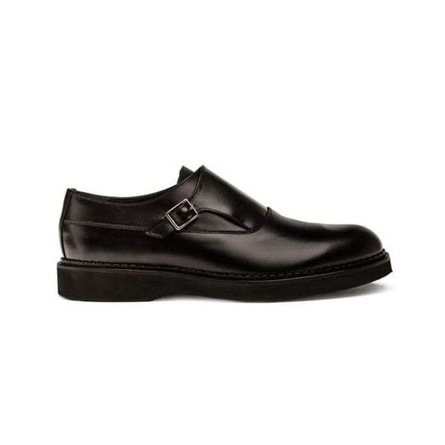 Chaussures à boucle homme en cuir lisse noir - Noir - michel