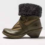 Bottines à talon en cuir et nylon - art