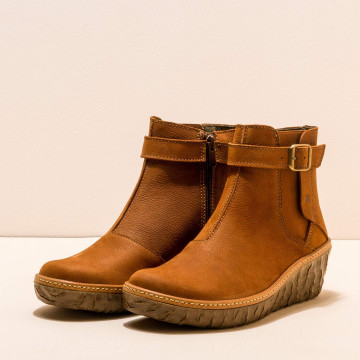 Bottines compensées en cuir à boucle - Cuivre - El naturalista