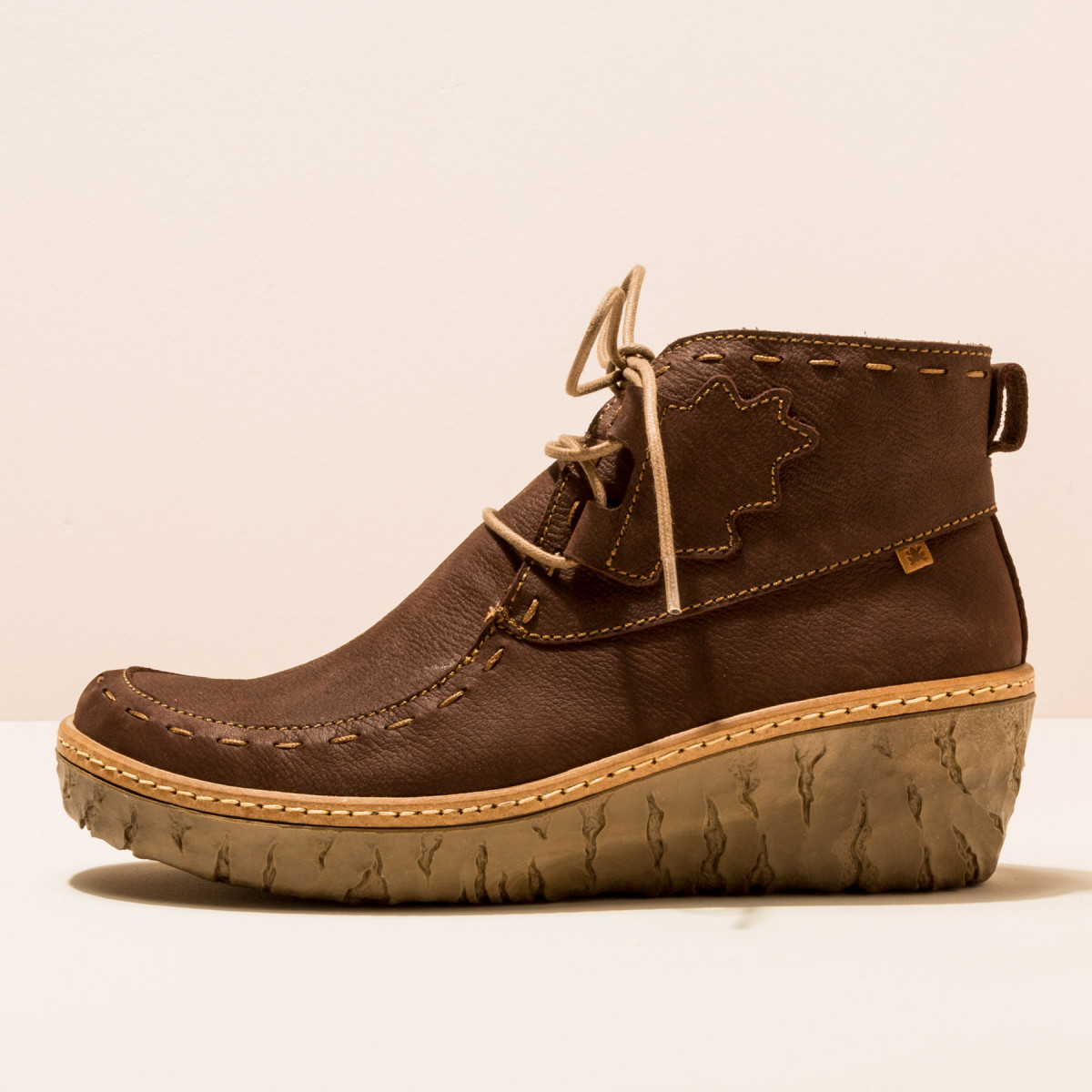 Bottines compensées en cuir à lacets - El naturalista
