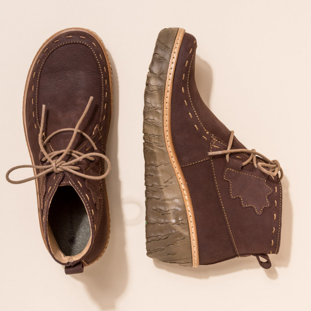 Bottines compensées en cuir à lacets - El naturalista